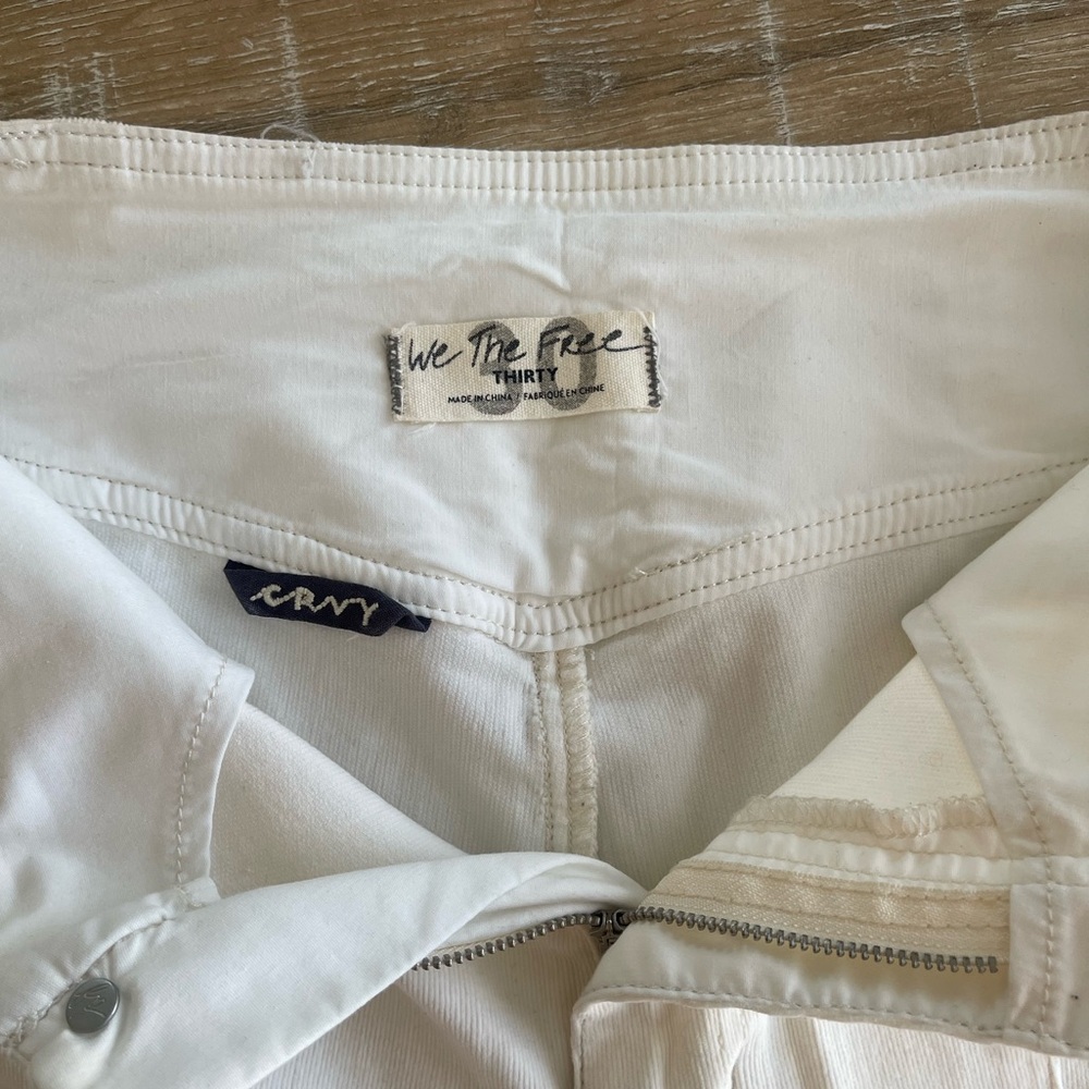 Free People High waisted corduroy cream wide leg pants
